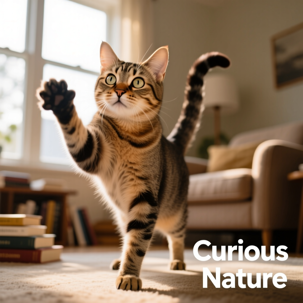 A cat showing expressive body language
