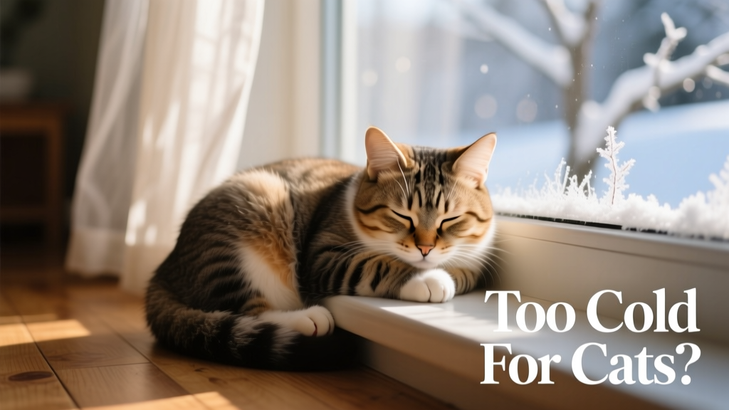 Close-up of a domestic cat curled tightly on a sunlit windowsill, eyes half-closed, paws tucked under body