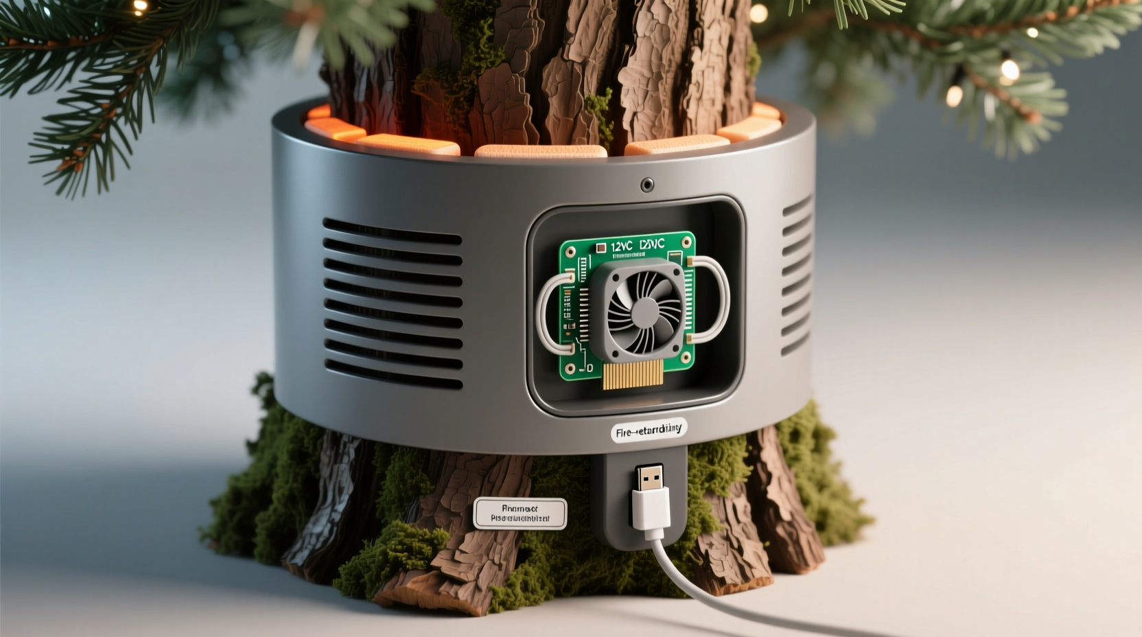 how to hide light controllers inside a christmas tree trunk without overheating or access issues