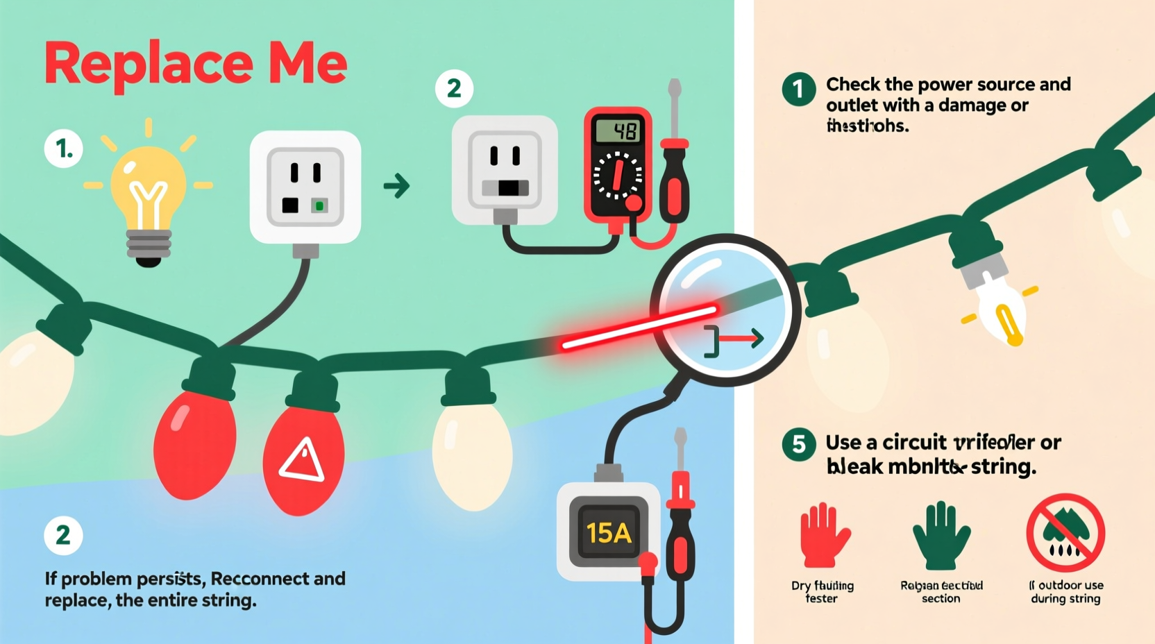 why are some christmas lights not working in sections troubleshooting guide