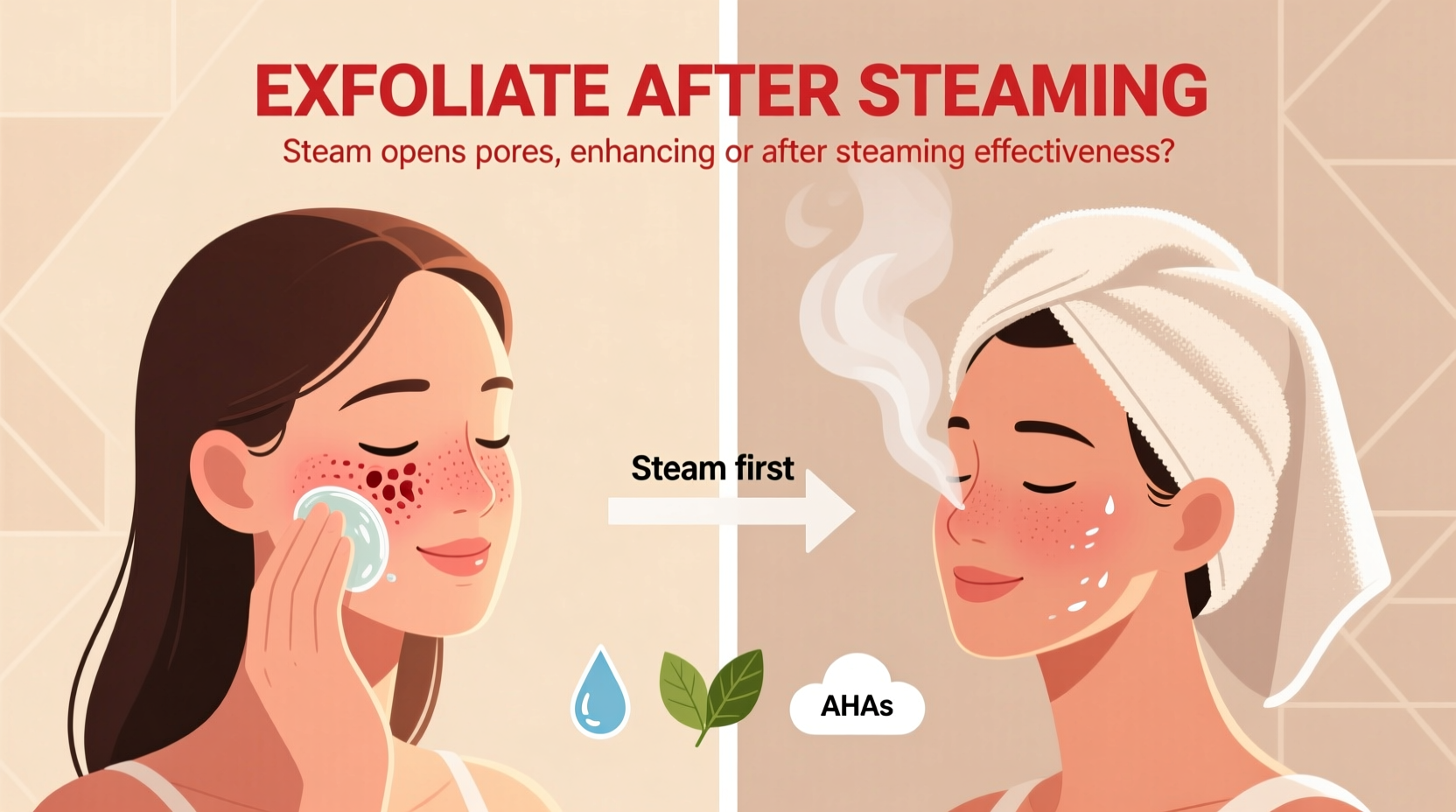 should you exfoliate before or after steaming your face