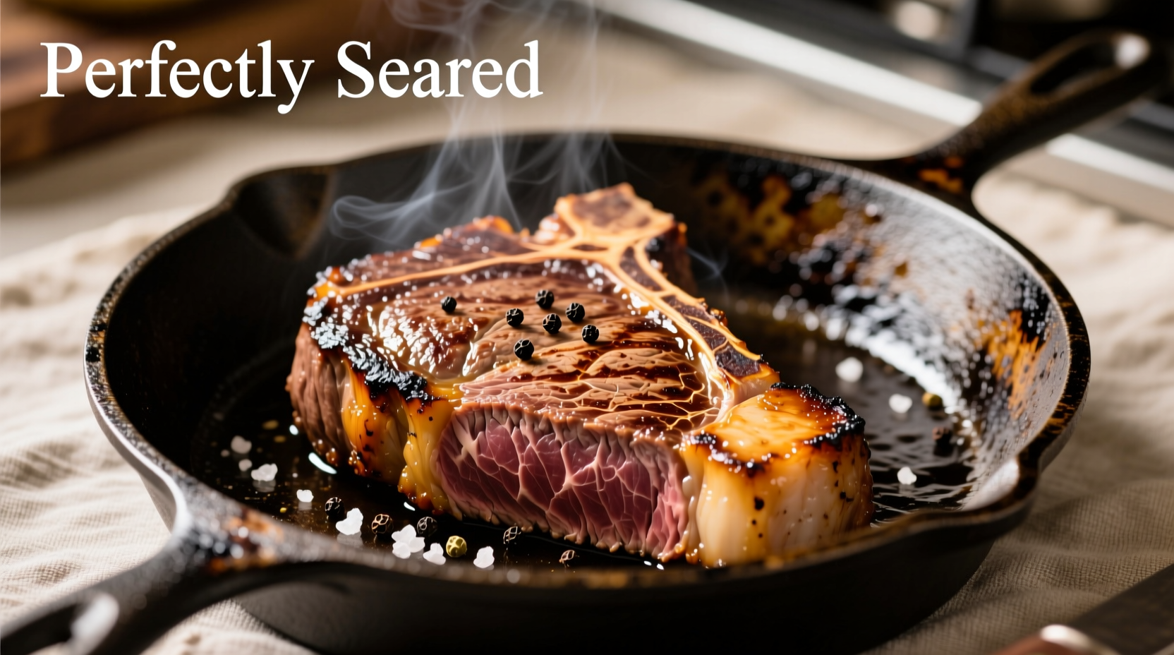 Temperaturtest mit Wassertropfen in Gusseisenpfanne