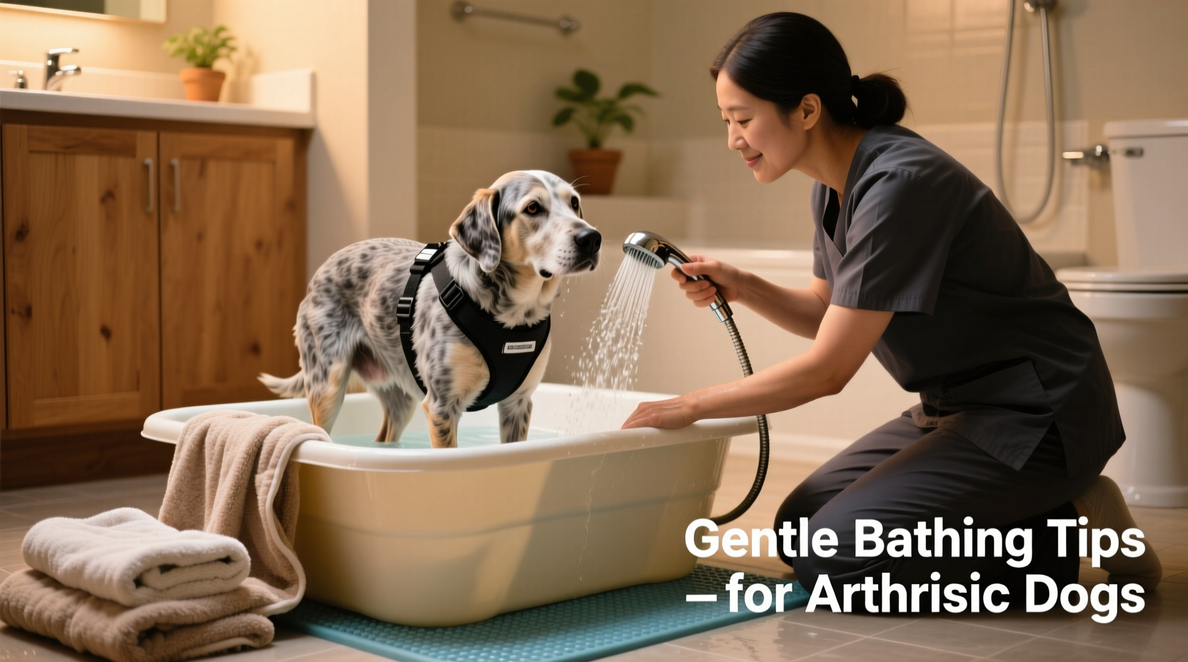 Picture Idea: How To Safely Bathe A Senior Dog With Arthritis At