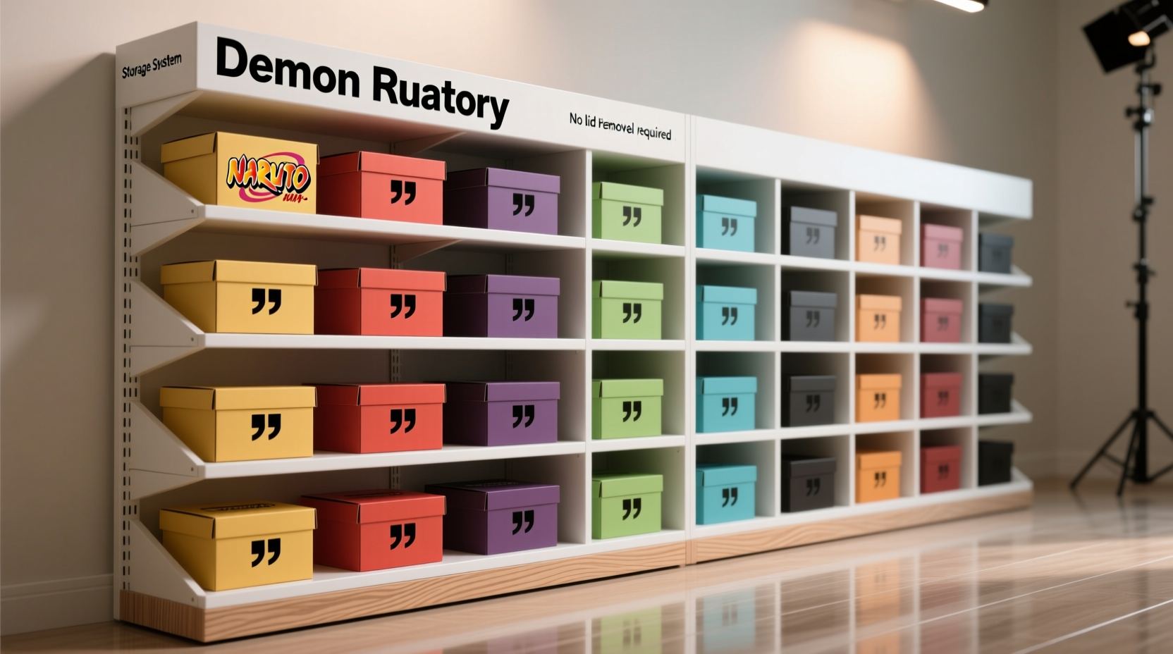 anime merch storage visible titles without lid removal