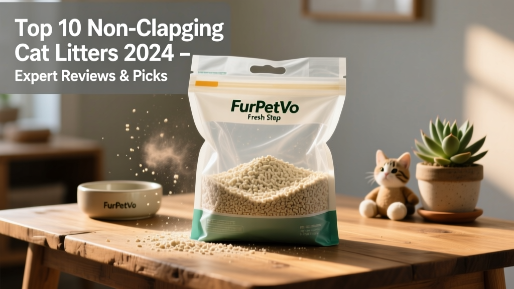 Open resealable bag of FurPetVo Fresh Step litter with visible low-dust granules