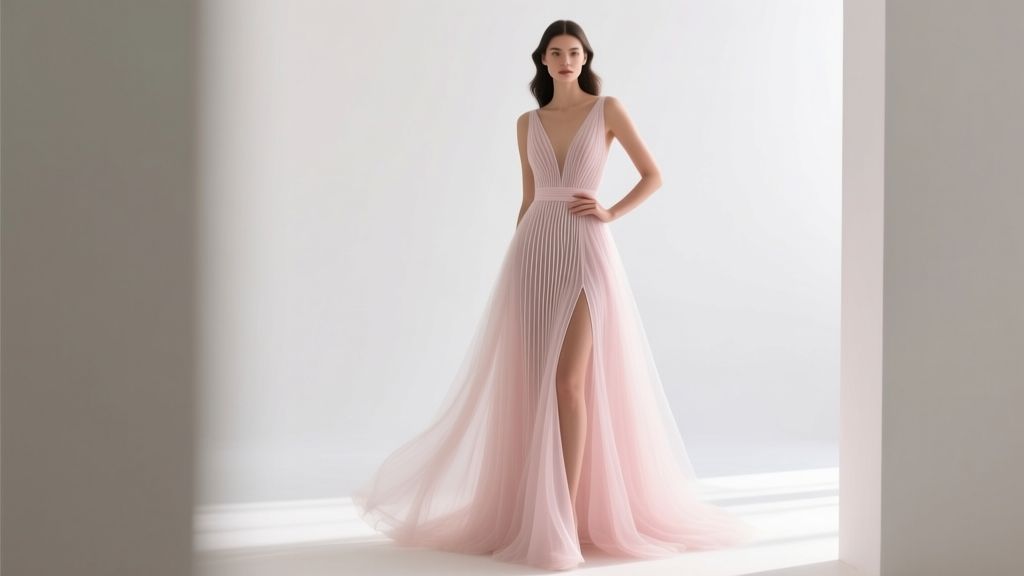 Line Chiffon Split Front Overlay Wedding Dress Fit Guide