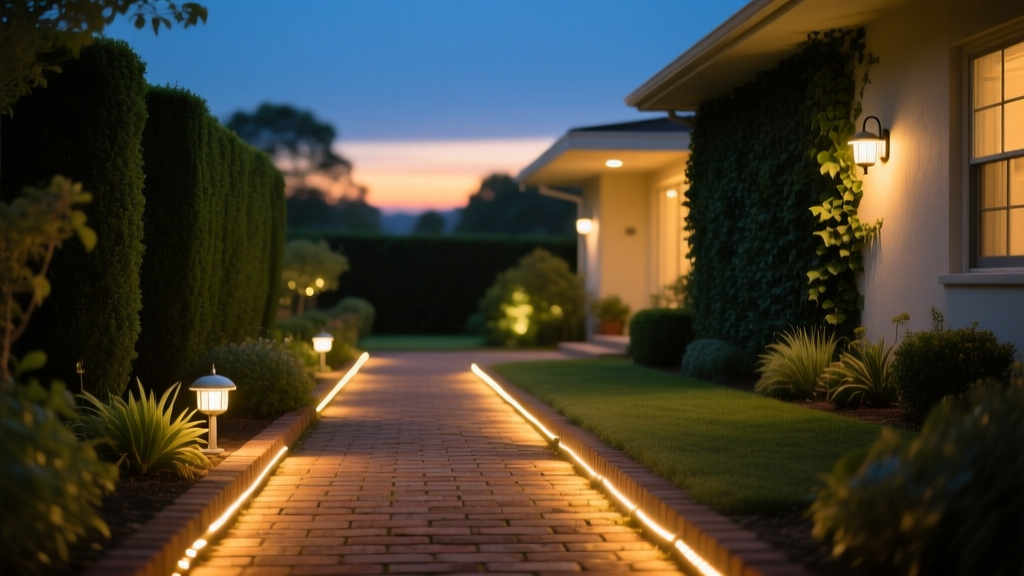 1950s Brick Walkway Linear Lighting Retrofit