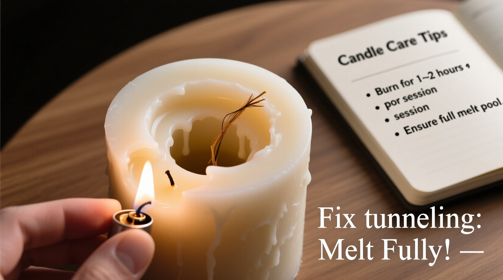 why does my candle tunnel down the center and how to fix it