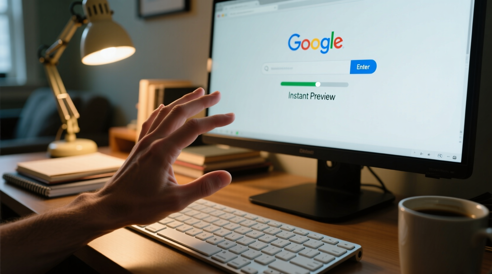 access google instant preview via the keyboard