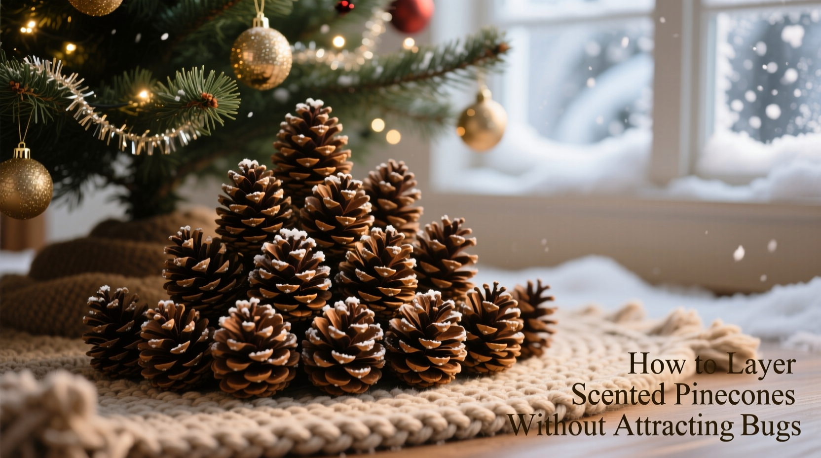 how to layer scented pinecones under christmas tree without attracting bugs