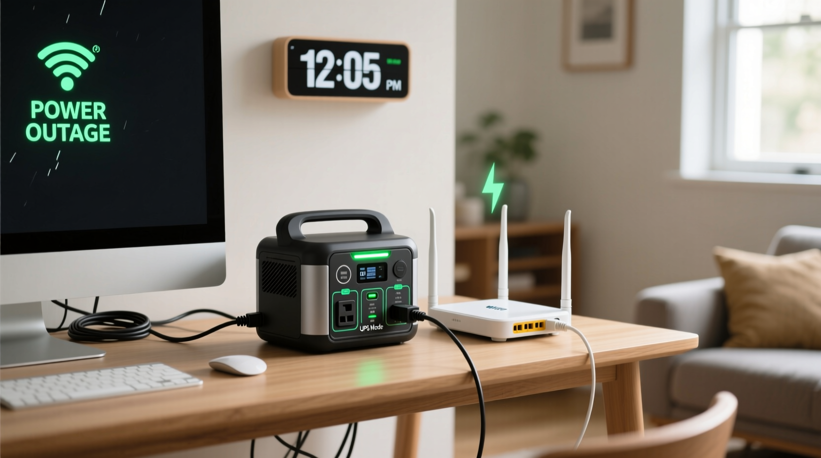 can you use a portable power station as a ups for your router