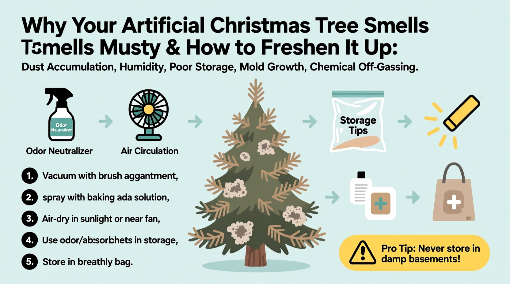 why does my christmas tree smell musty tips to freshen up artificial trees