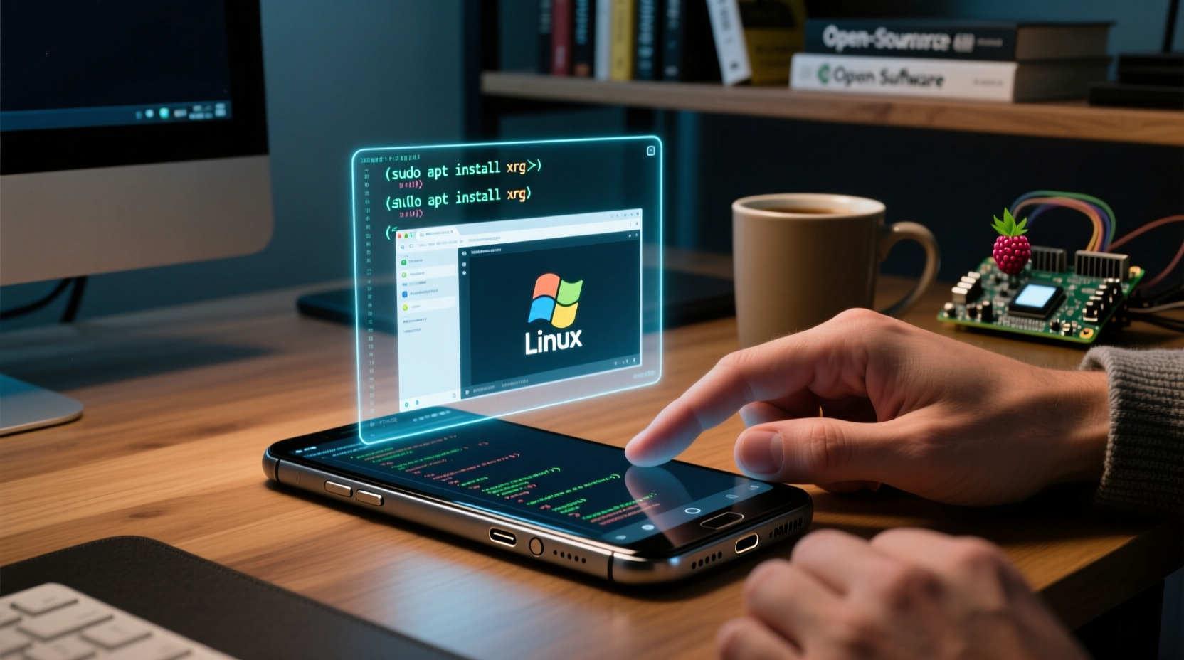 install a windowed gnu linux environment on any android