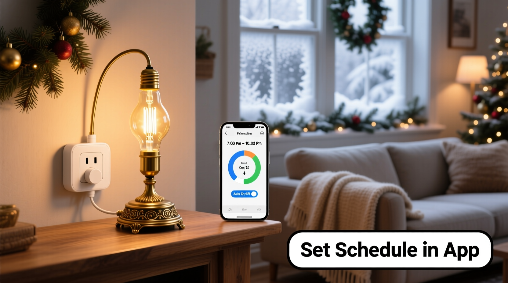 how to use smart plugs to schedule vintage christmas lamp usage