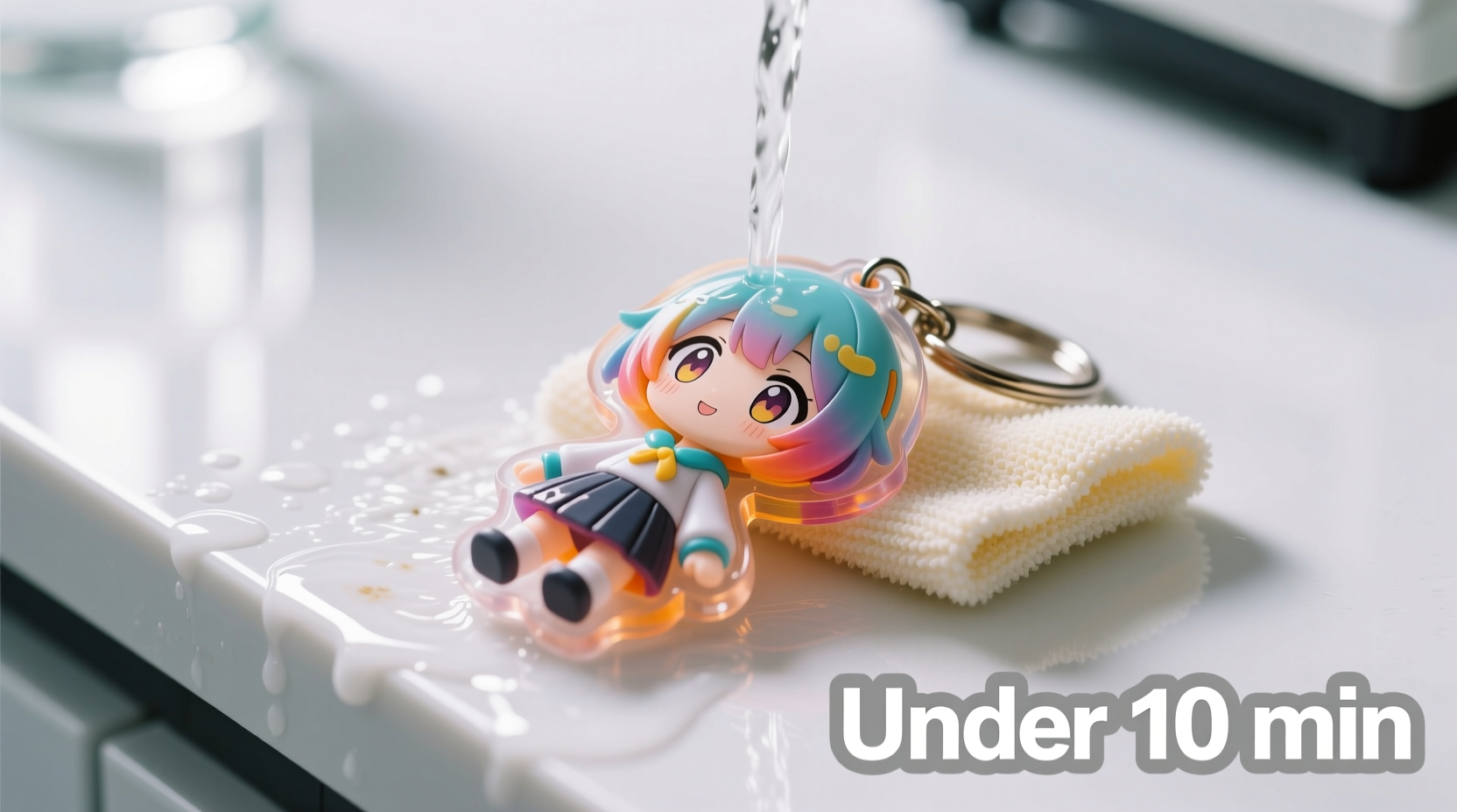 how to clean silicone anime keychains stained by hand sanitizer