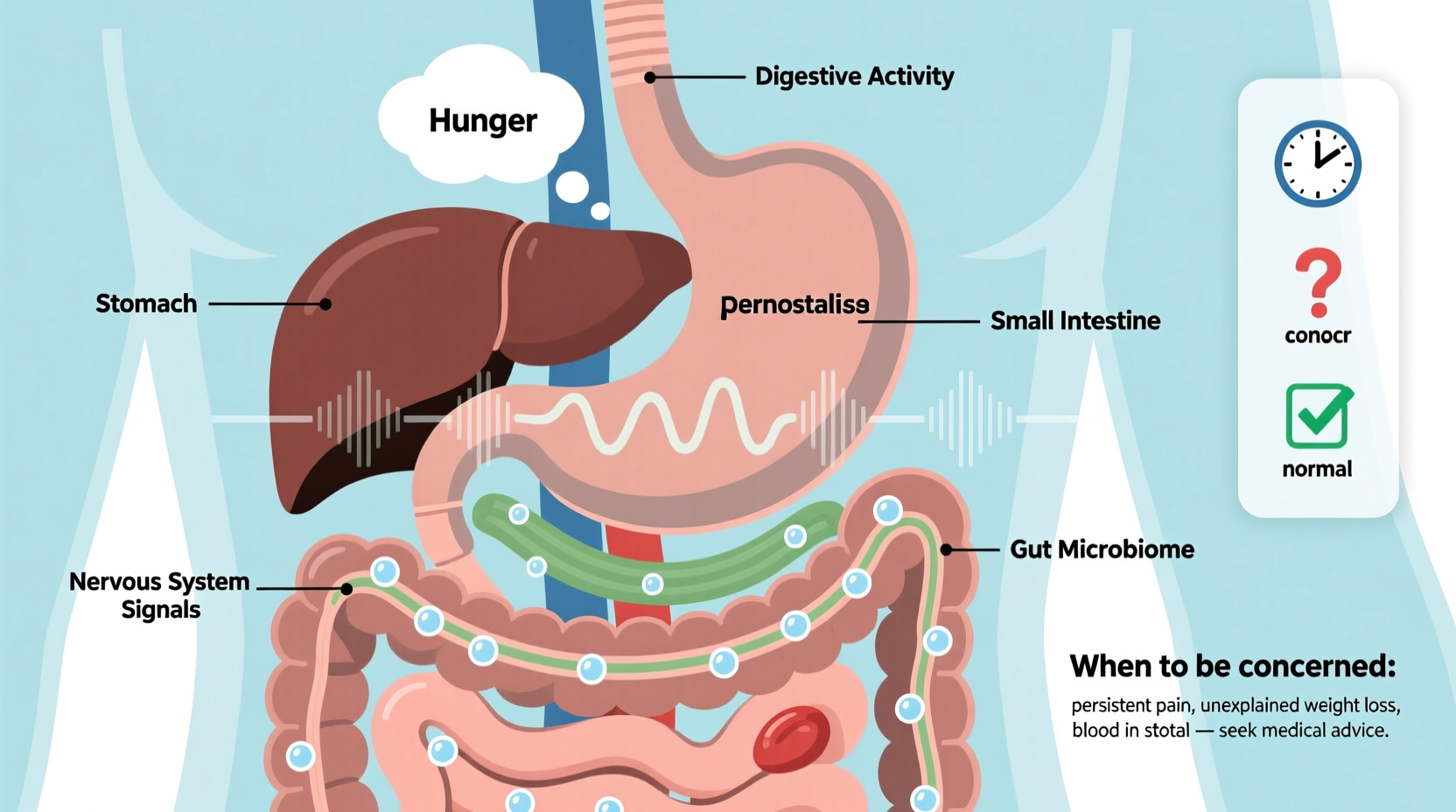 why does my stomach gurgle at odd times and when to be concerned