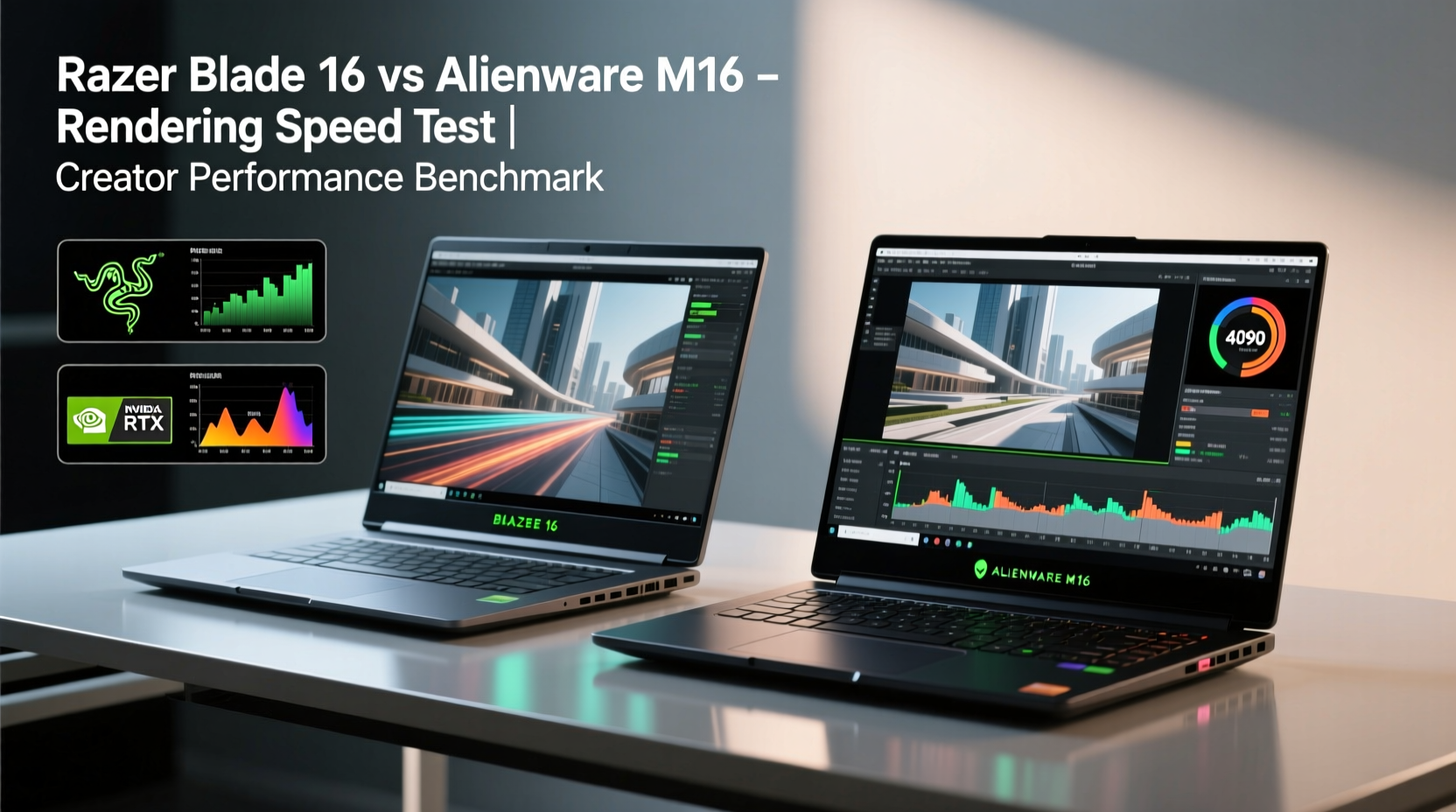 razer blade vs alienware m16 for creators which laptop renders faster