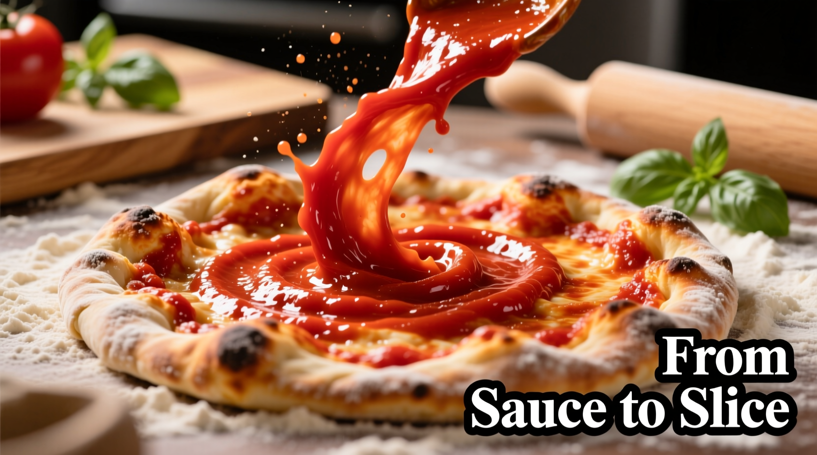 Tomato sauce transformed into pizza base