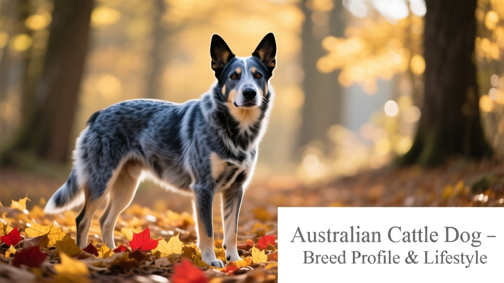 Grey Australian with fallen leaves background