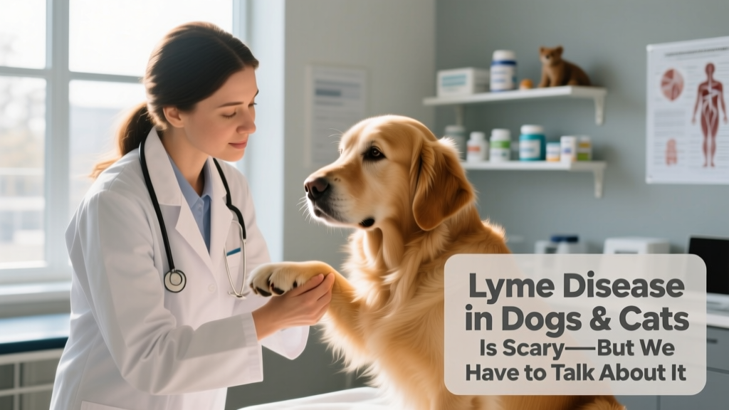 Veterinarian examining a dog during a physical exam