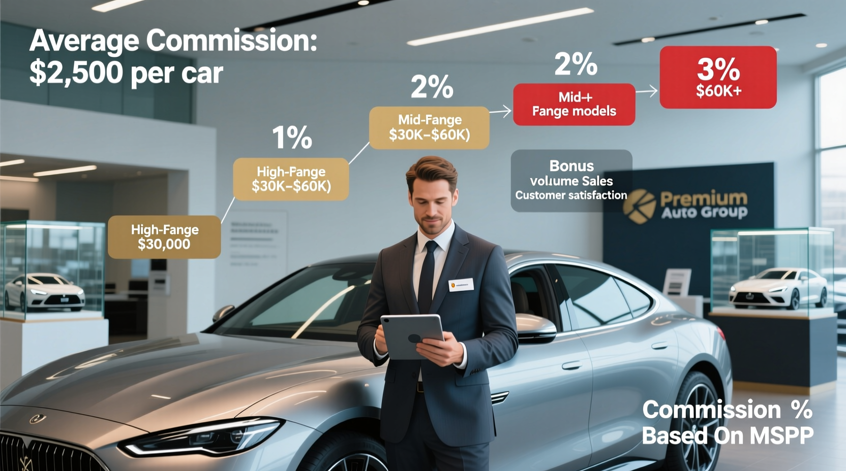 how much does a car salesman make in commission