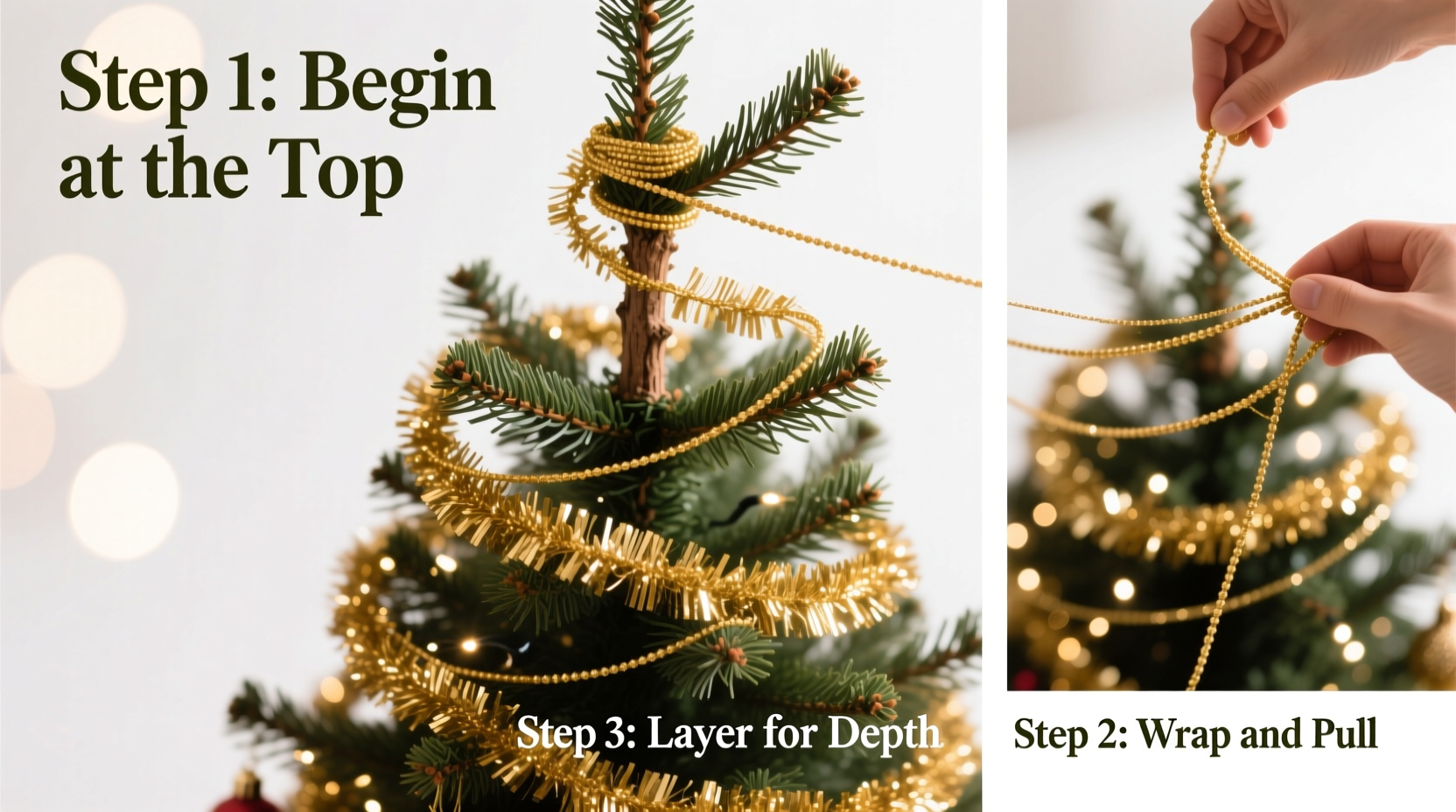 how to put tinsel on christmas tree