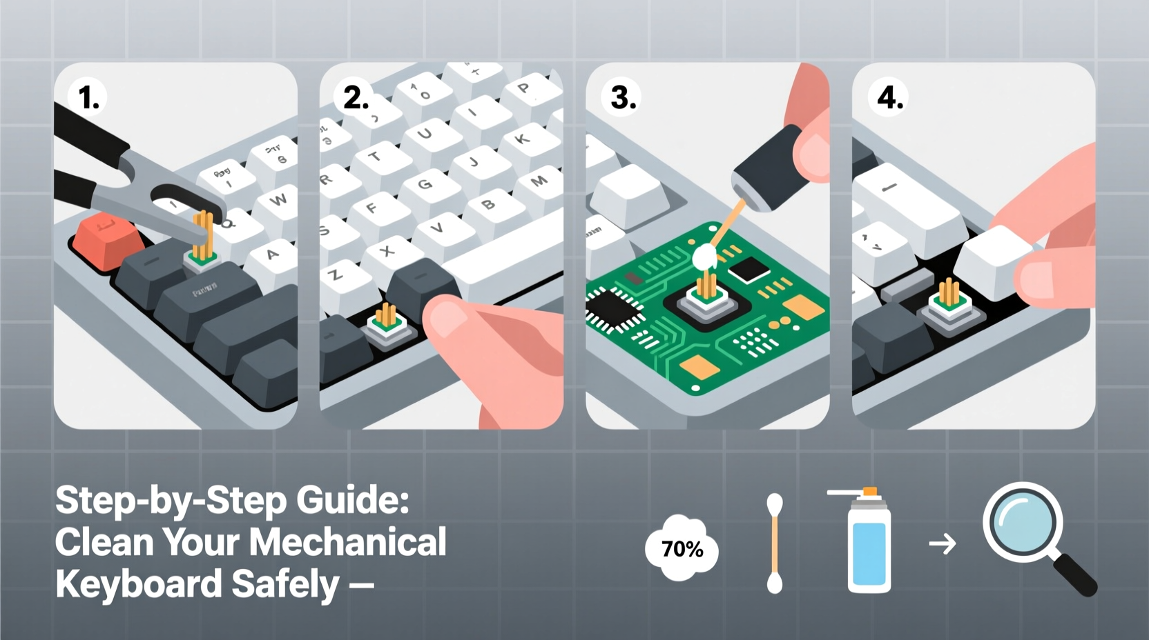 step by step how to clean your mechanical keyboard without damaging switches