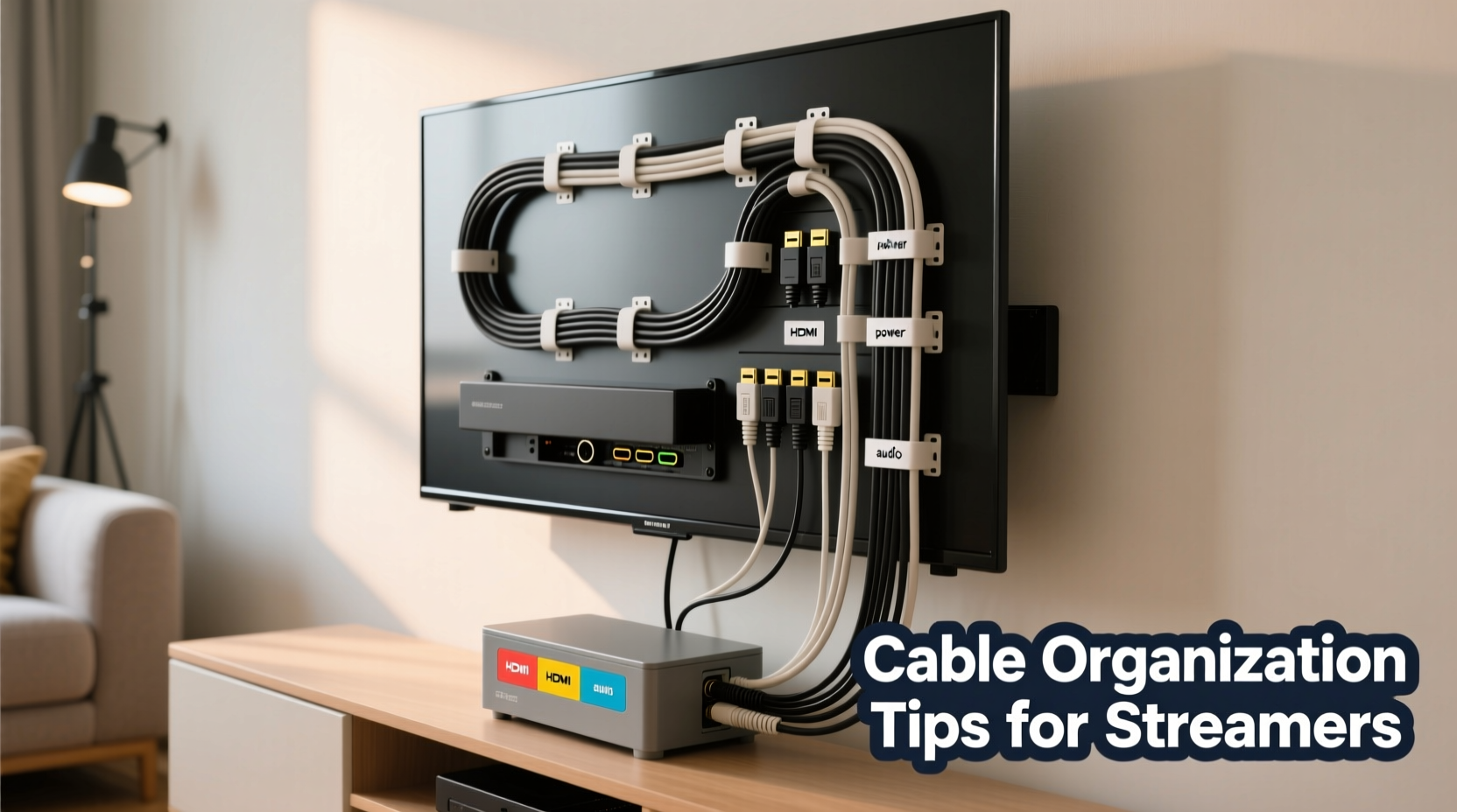 how to organize cables for streaming setup behind your tv