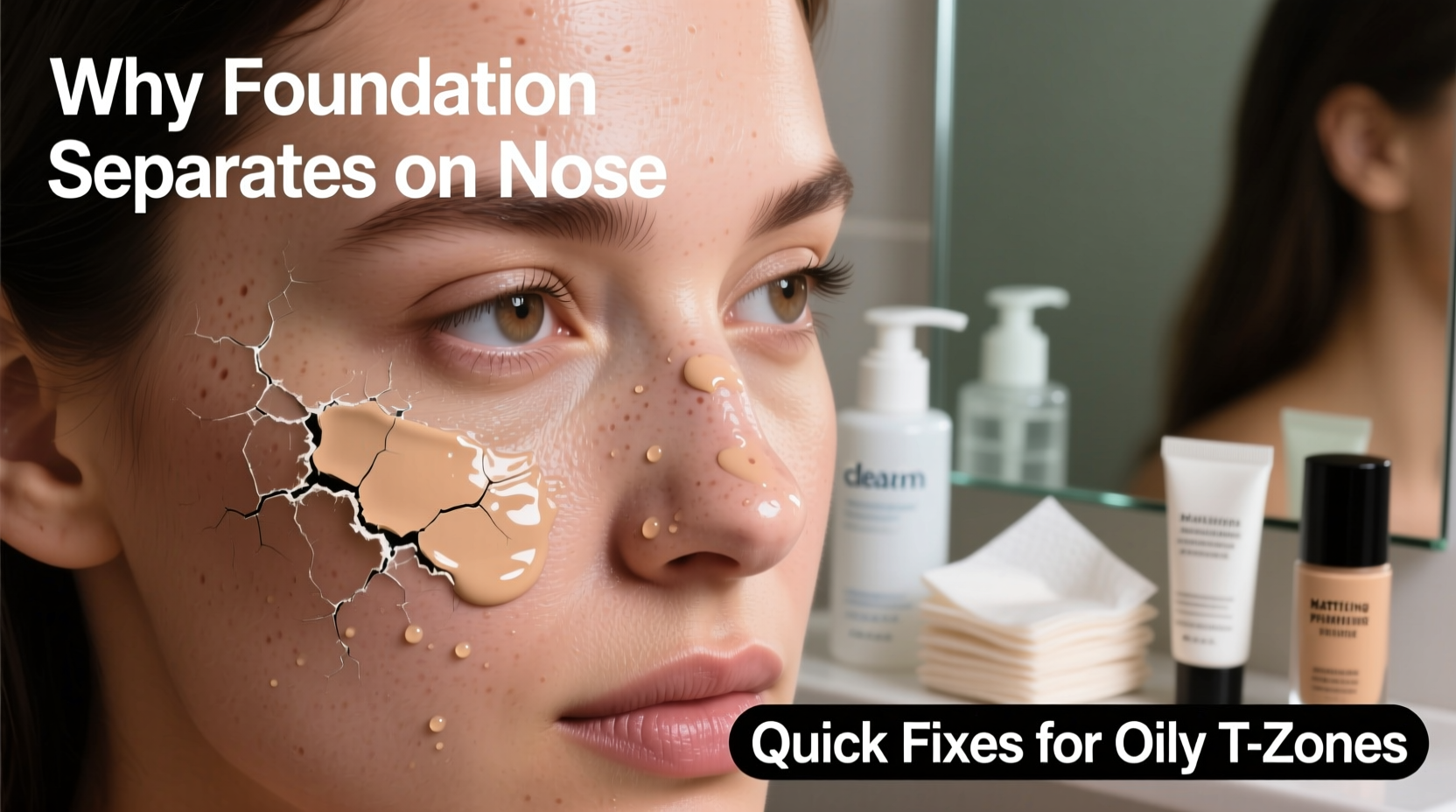 why is my foundation separating on my nose quick fixes for oily t zones