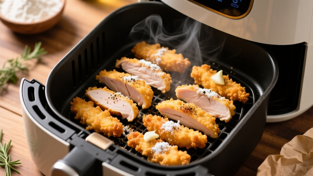 Crispy Air Fryer Chicken Strips with Flour