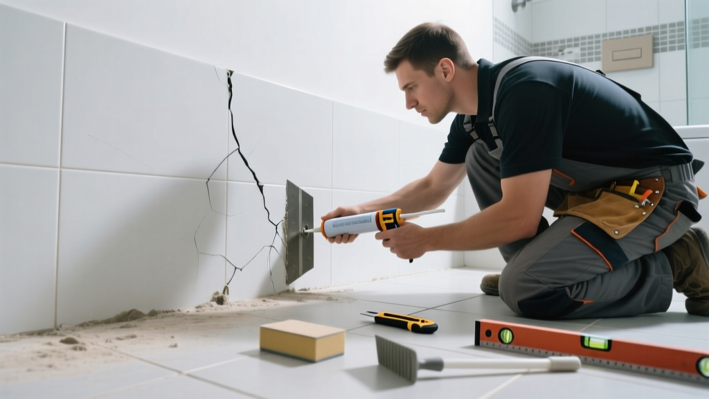 Fixing Settling Cracks in Bathroom Walls and Floors