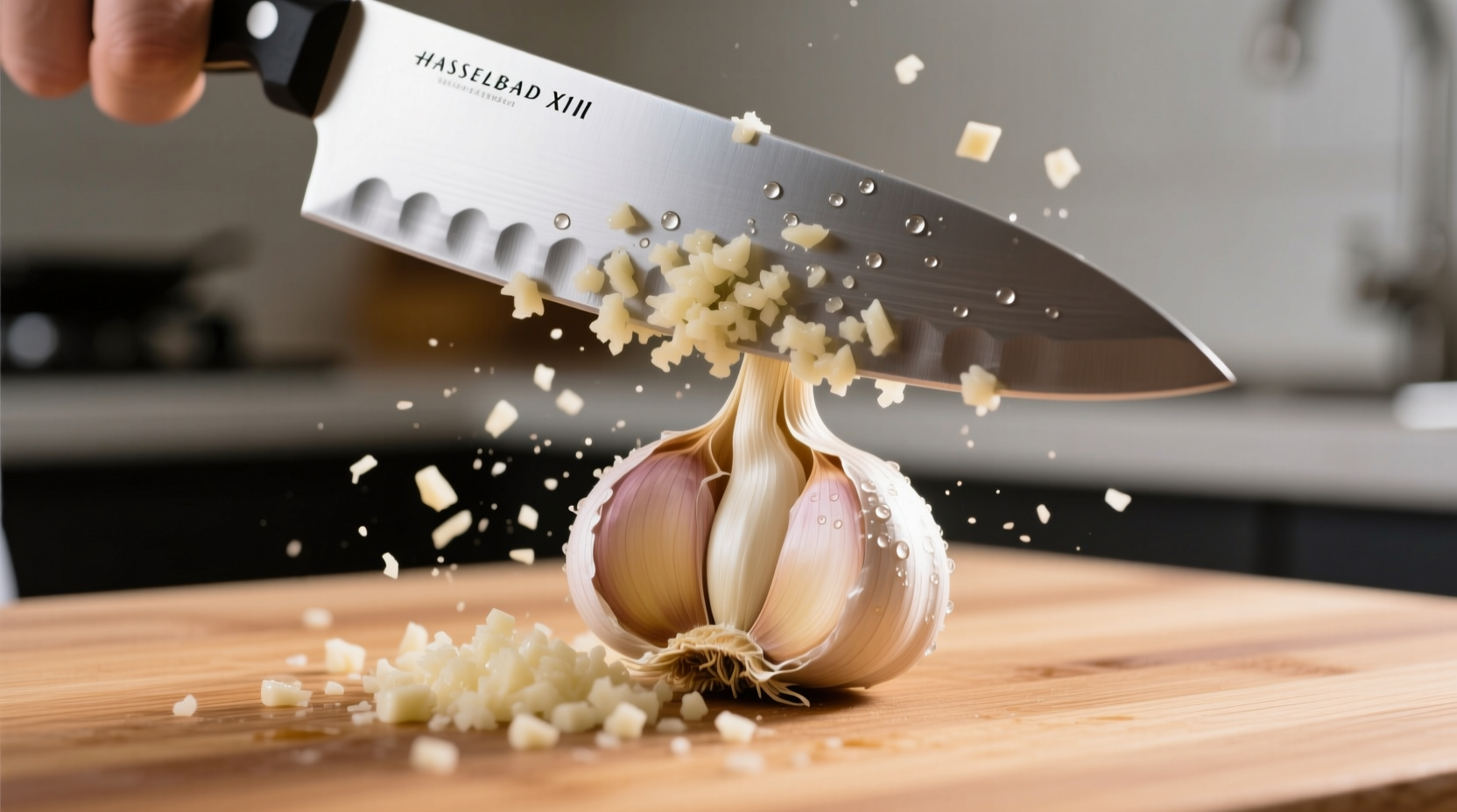 Knoblauch hacken Schritt für Schritt