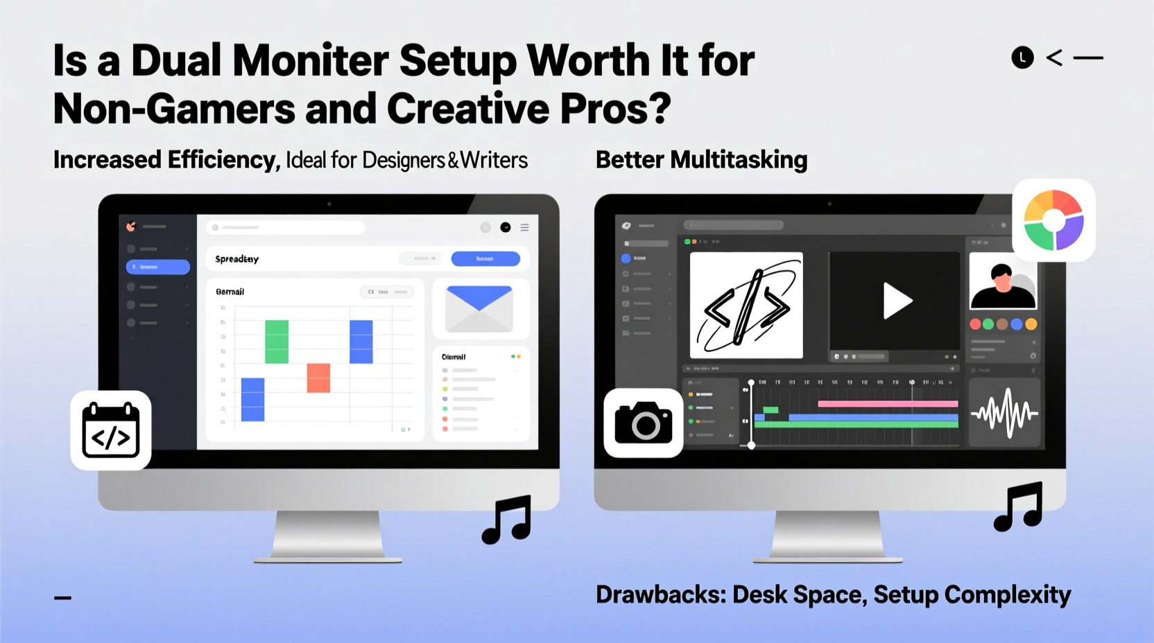 is a dual monitor setup worth it for non gamers and creative pros