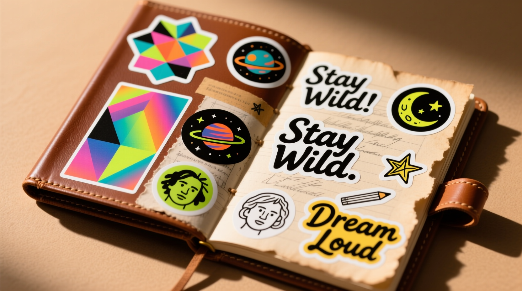how to personalize your journal cover with stickers that reflect your vibe