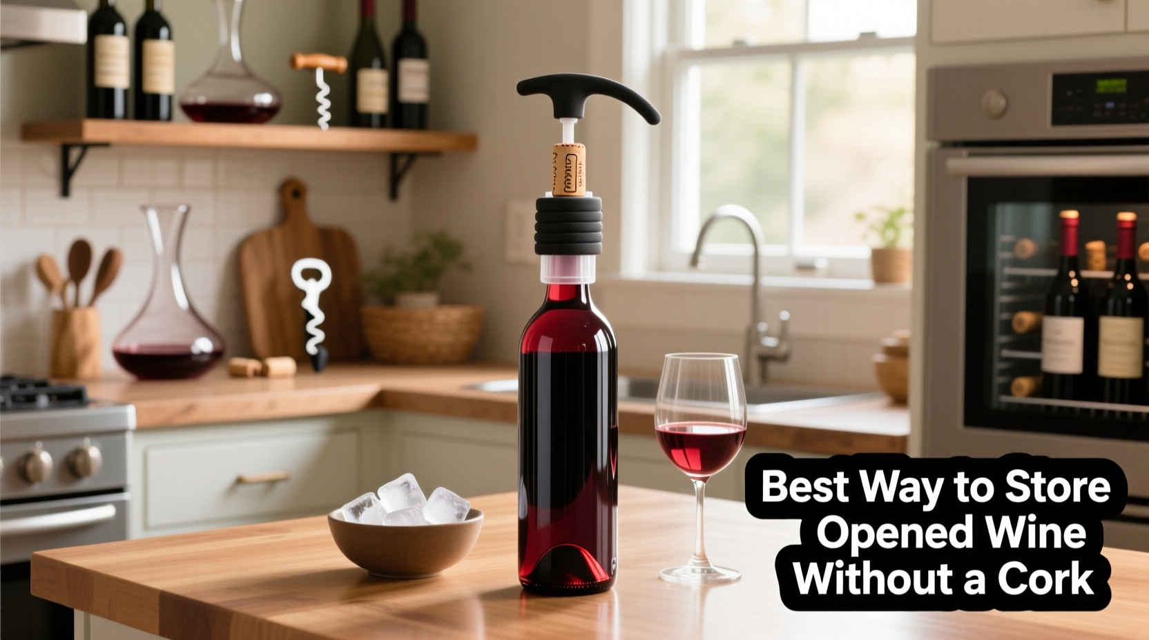 best way to store opened wine without a cork at home