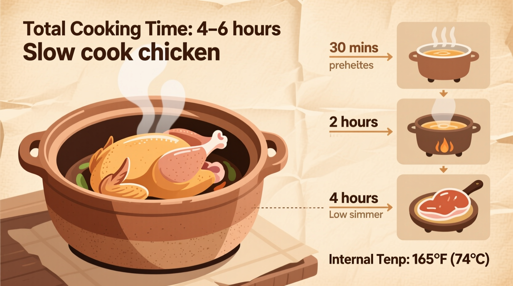 how long does it take to slow cook chicken