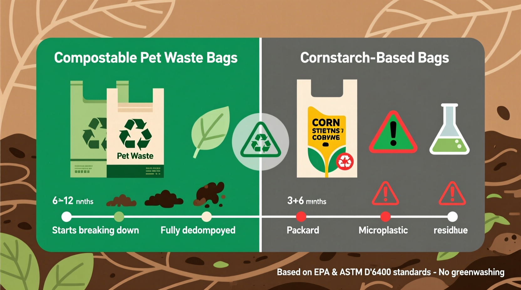compostable vs cornstarch pet bags which breaks down faster
