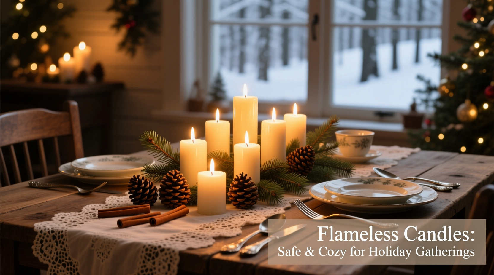are flameless candles better than real ones for creating a cozy christmas tablescape