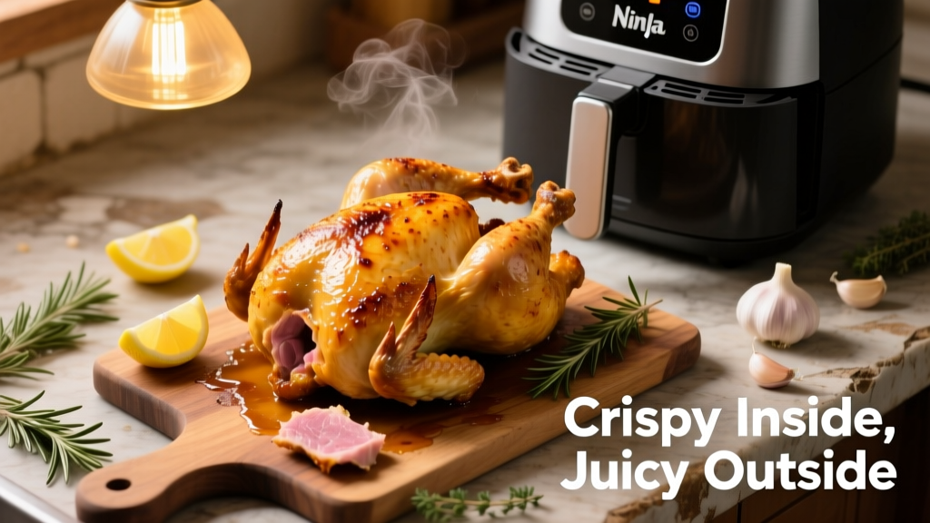 Roast Whole Chicken in Ninja Air Fryer (Crispy & Juicy)