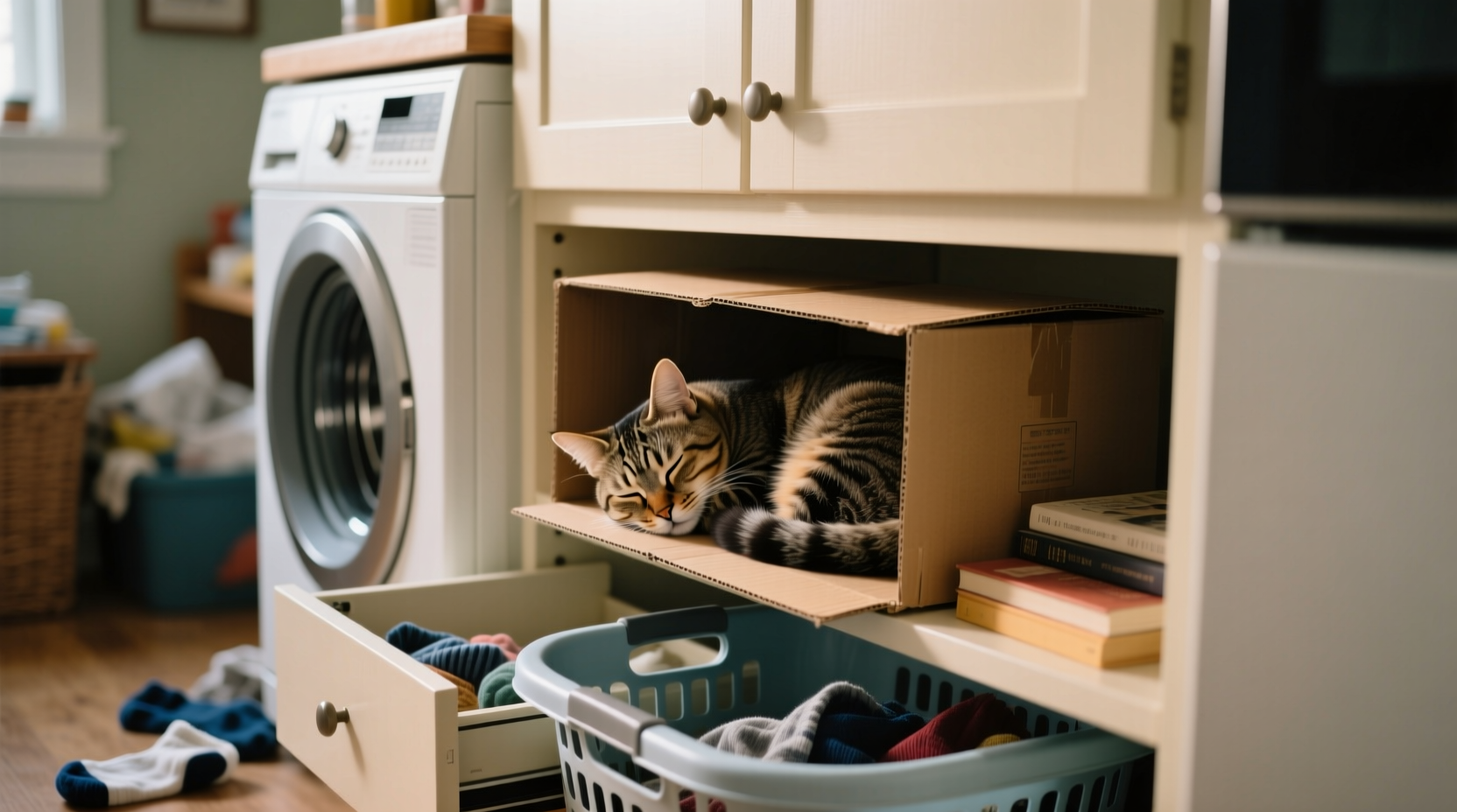 why does my cat sleep in weird places and should i be concerned