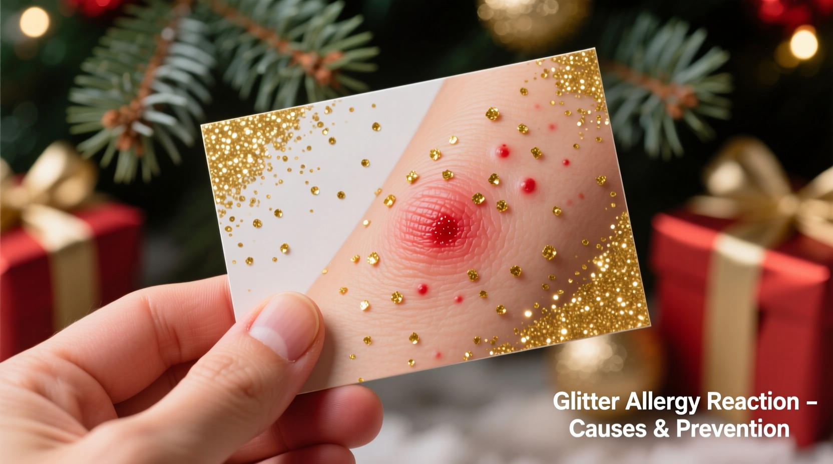 why does my skin react to glitter on christmas cards and how to avoid it