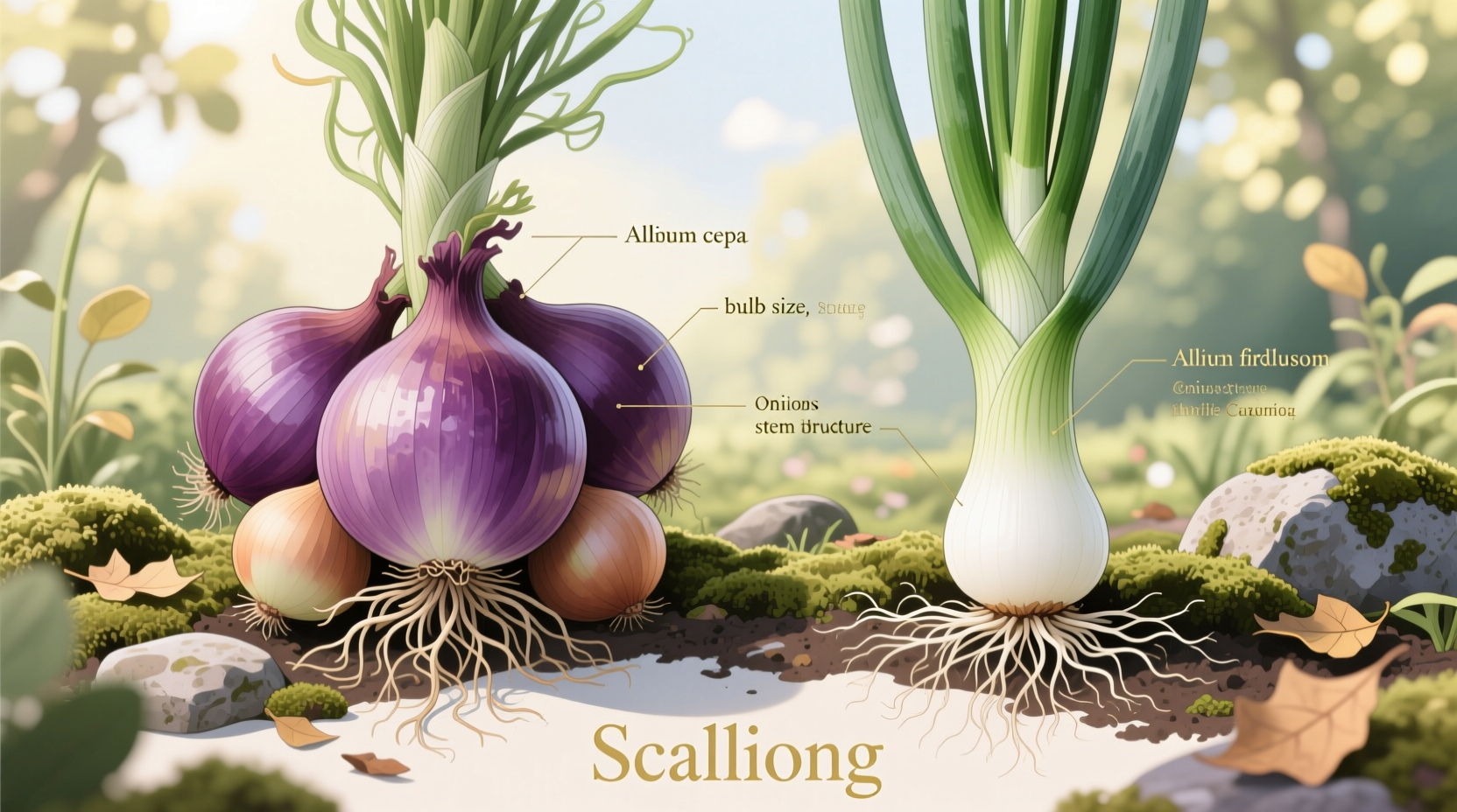 difference between onions and scallions explained