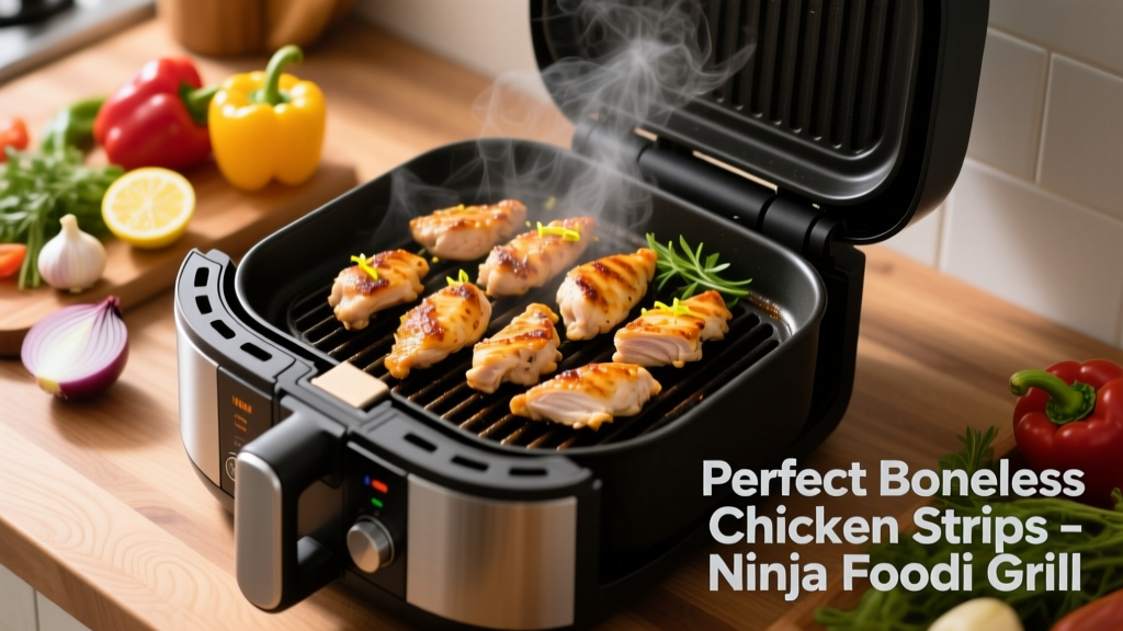 Perfect Boneless Chicken Strips in Ninja Foodi Grill