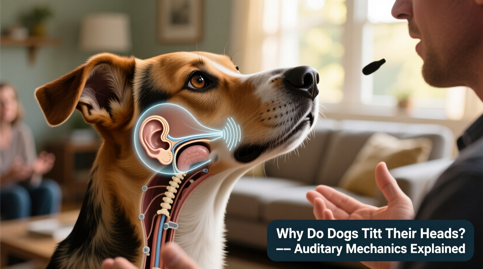 why do dogs tilt their heads when you talk to them auditory mechanics