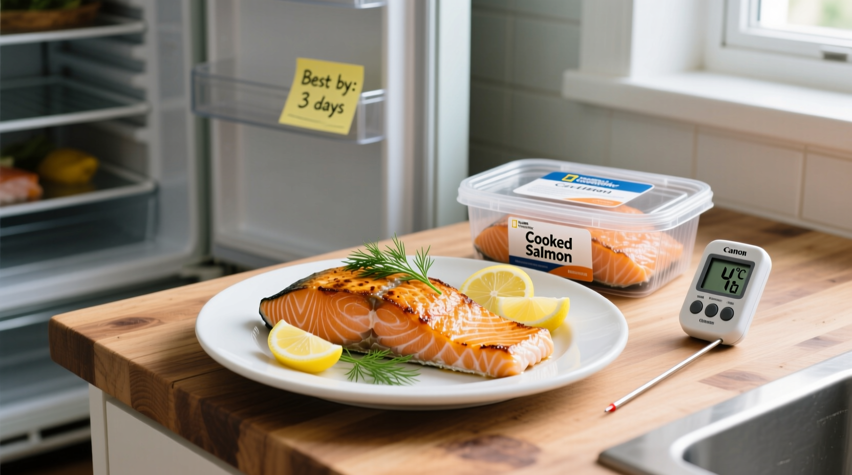 how long can cooked salmon stay in the fridge