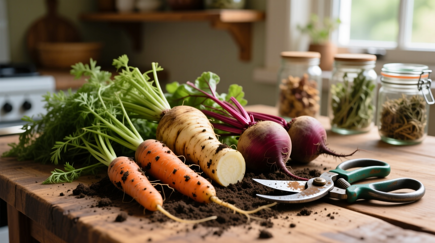 make root vegetables last longer by removing the tops