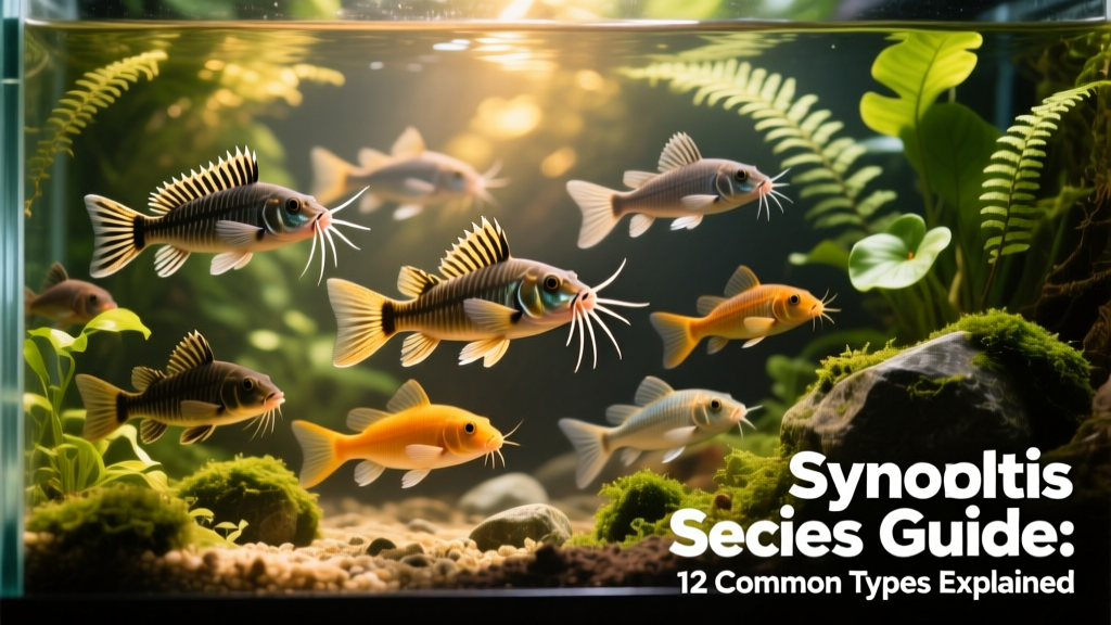 A group of Synodontis catfish swimming in a well-planted freshwater aquarium