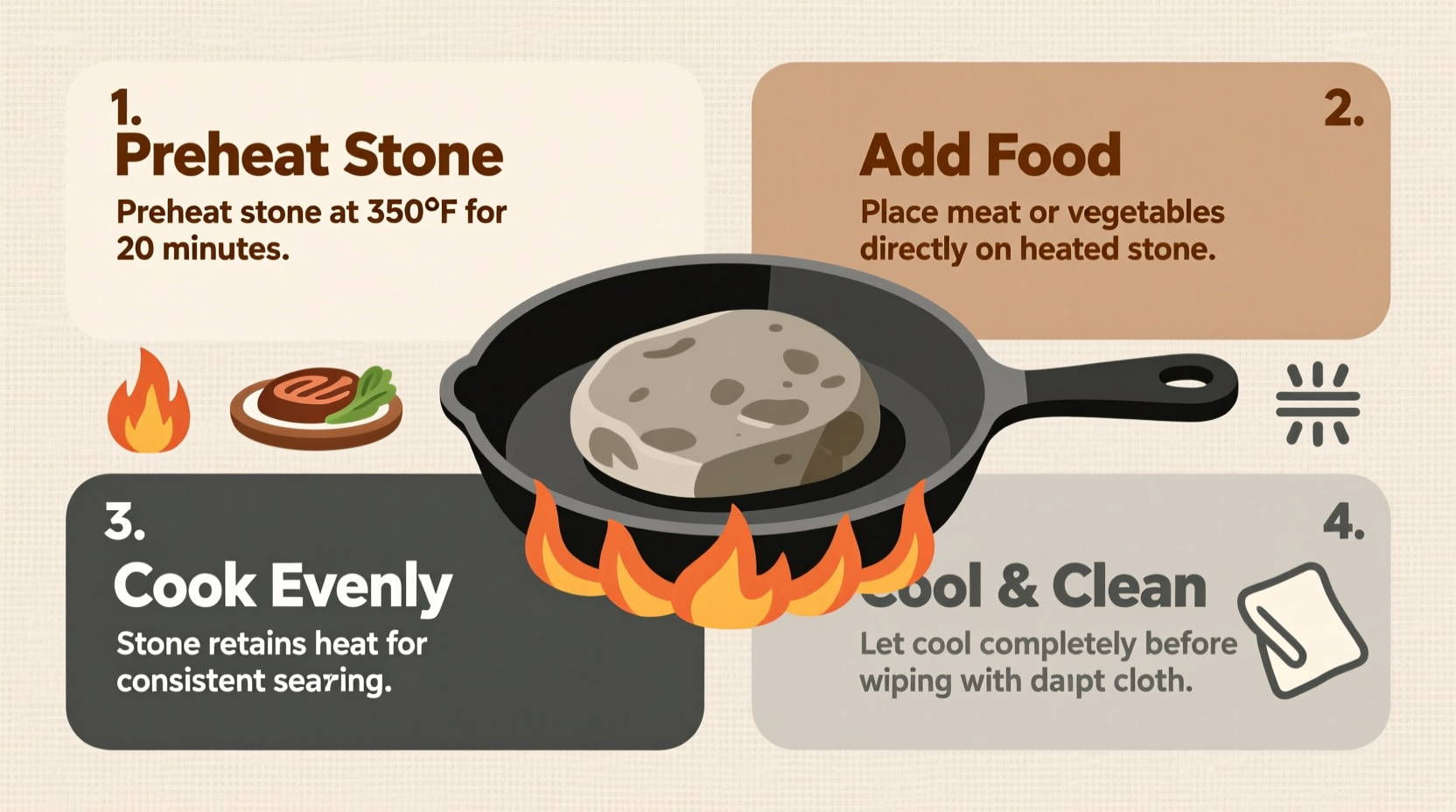 how to use a cooking stone