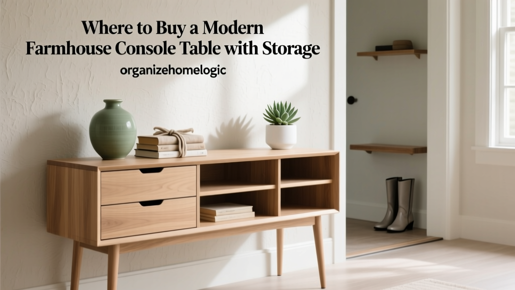Where to Buy a Modern Farmhouse Console Table with Storage