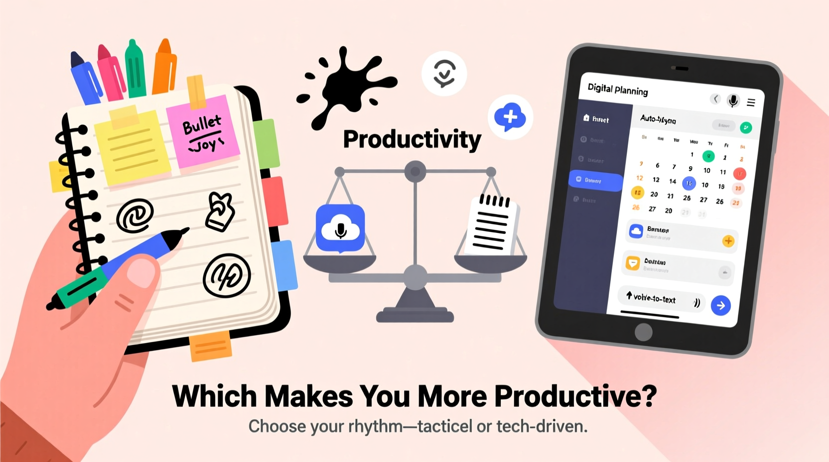 bullet journaling vs digital planner which makes you more productive